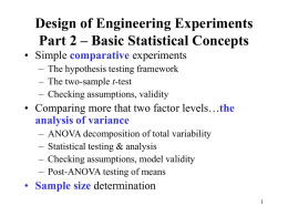 Design of Engineering Experiments Part 2