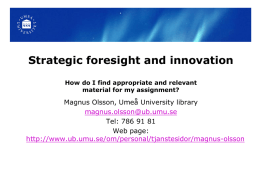 Strategic foresight and acacemic writing How do I find