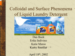 Colloid and Surface Phenomena of Liquid Laundry Detergent