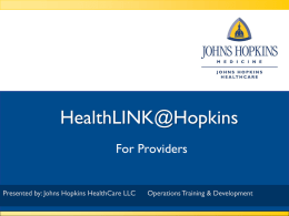 HealthLINK @Hopkins