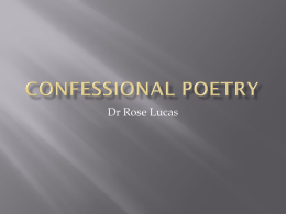 Confessional Poetry - Victoria University, Australia