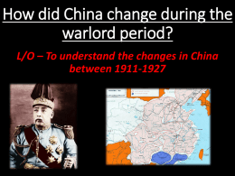 How did China change during the warlord period?