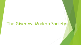 The Giver vs. Modern Society