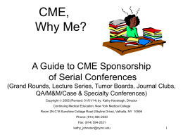 CME, Why Me? - New York Medical College