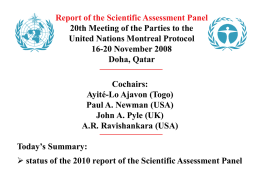 High-Level Segment - Agenda 3 - Report of the Scientific
