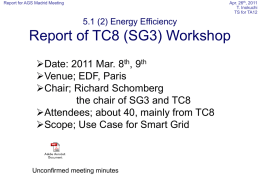 5.1 (2) Energy Efficiency Report of TC8 (SG3) Workshop