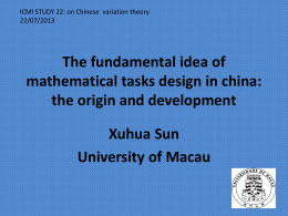 The fundamental idea of mathematical tasks design in china