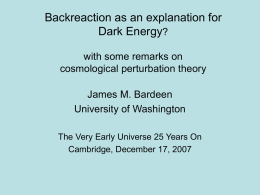 Backreaction as an explanation for Dark Energy? with some