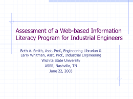 Assessment of Web-based Information Literacy Program for
