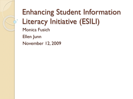 Information Literacy for Teaching and Learning