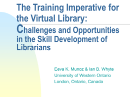 The Training Imperative for the Virtual Library