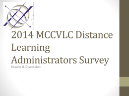 MCCVLC Distance Learning Administrators Survey