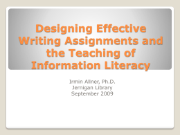 Pedagogy for Teaching Information Literacy