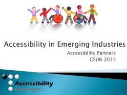 Accessibility in Emerging Industries