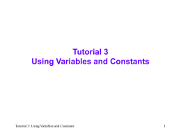 Using Variables and Constants