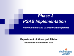 Phase 3 Presentation - Newfoundland and Labrador