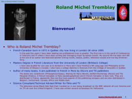 Roland Michel Tremblay - Bio-Bibliography