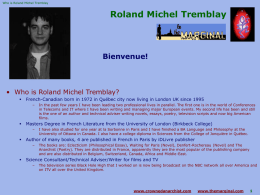 Roland Michel Tremblay - Bio
