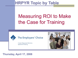 Measuring ROI to Make the Case for Training