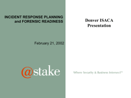 Incident Response Planning and Forensic Readiness