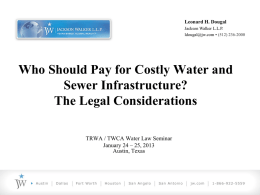 WATER LAW UPDATE: CCNs, MUDs AND OTHER ISSUES