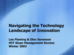 Navigating the technology Landscape of Innovation Lee