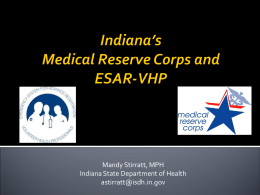 Indiana’s Medical Reserve Corps and ESAR-VHP