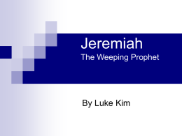 Jeremiah The Weeping Prophet - Washington University Bible