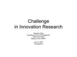 Challenge in Innovation Research -