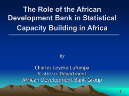Challenges of Statistical Capacity Building in a National