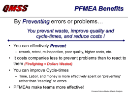 PFMEA Benefits