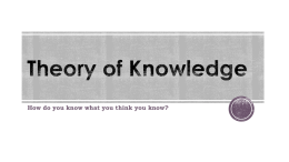 Theory of Knowledge - Ms. Keeler's Heavy Haunt