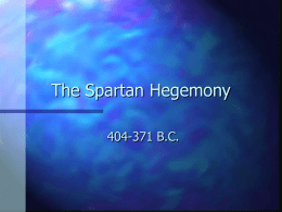 The Spartan Hegemony - University of Florida