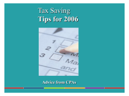 Tax Training Tips for 2005