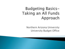 Budgeting Basics - Northern Arizona University