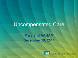 FY2015 Uncompensated Care Funding