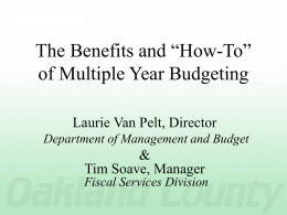 The Benefits and “How-To” of Multiple Year Budgeting