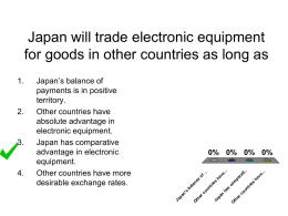 Japan will trade electronic equipment for goods in other
