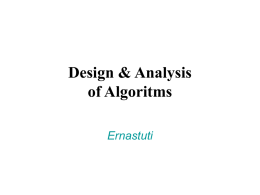 Design & Analysis Algoritms