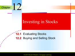 Chapter 12 Investing in Stocks