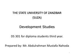 Population theories - State University of Zanzibar