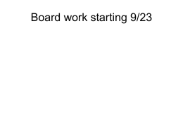 Board work starting 9/23