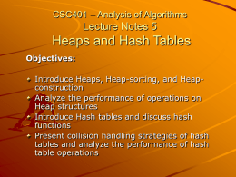 CSC401: Analysis of Algorithms
