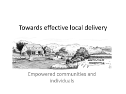 Towards effective local delivery