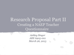 Research Proposal Part II Creating a NAEP Teacher