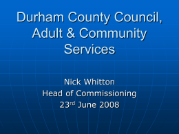 Durham County Council, Adult & Community Services