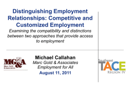 Distinguishing Employment Relationships: Competitive and