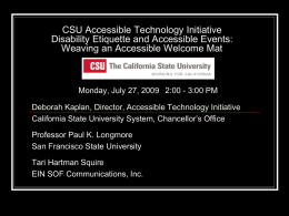 CSU Accessible Technology Initiative Disability Awareness