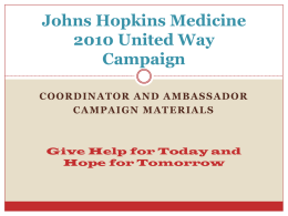 Johns Hopkins Medicine 2007 United Way Campaign
