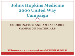 Johns Hopkins Medicine 2007 United Way Campaign